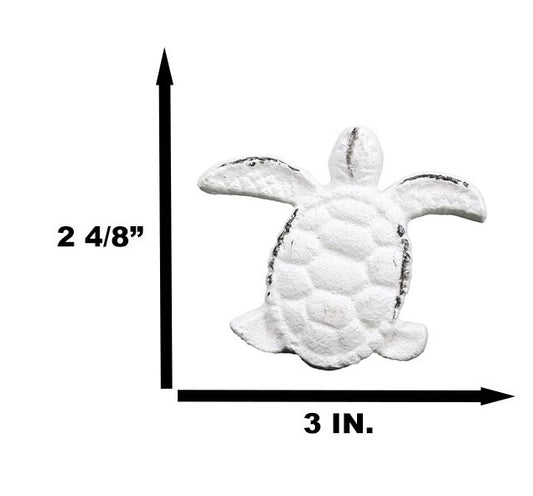 Pack Of 6 Aged White Swimming Marine Sea Turtle Drawer Cabinet Door Pull Knobs