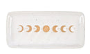 Cream White Ceramic Wicca Witchcraft Moon Phase Trinket Tray Dish Platter 7"L