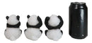 Set Of 3 See Hear Speak No Evil Whimsical Giant Panda Bears Mini Figurines