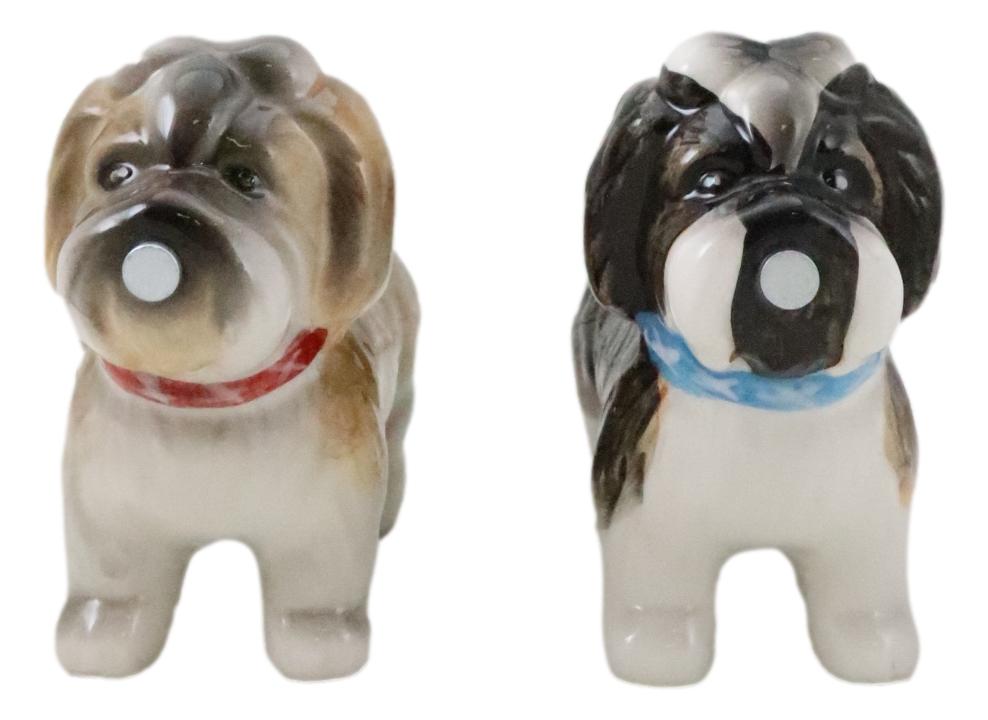Animated Puppy Dog Shih Tzu Kitchen Salt And Pepper Shakers Ceramic Figurine Set - Ebros Gift