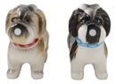 Animated Puppy Dog Shih Tzu Kitchen Salt And Pepper Shakers Ceramic Figurine Set