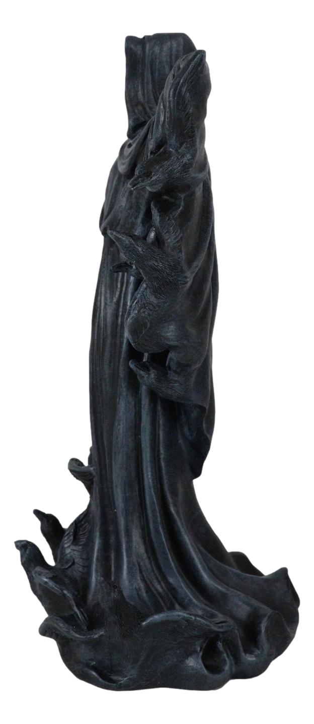The Dark Lord Boogeyman Black Death Grim Reaper With Raven Crows Figurine