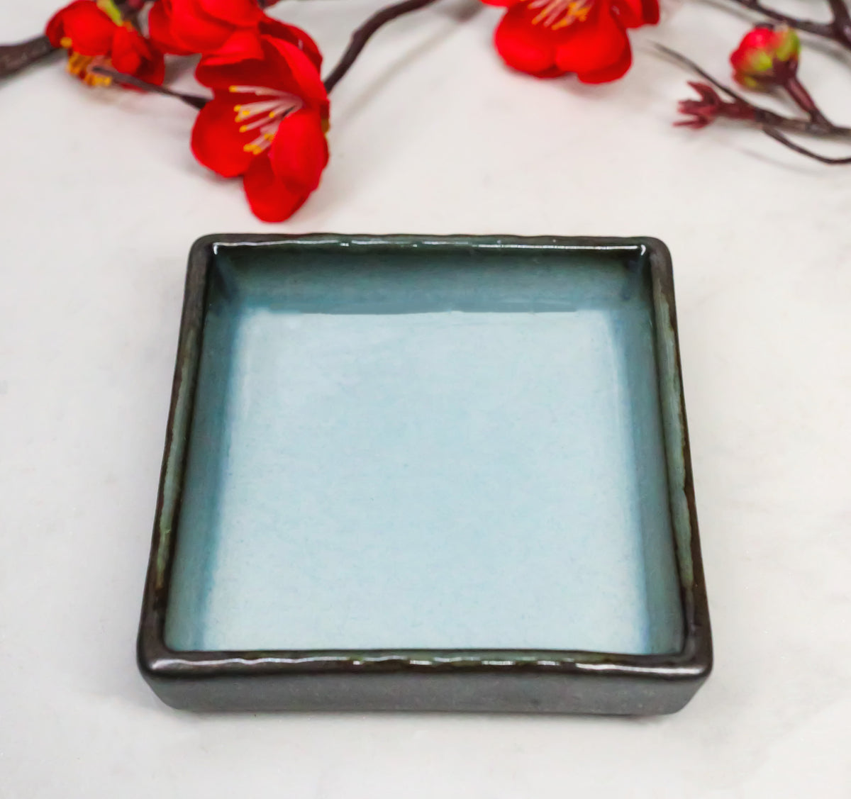 Set Of 6 Blue Sky Stars Seikai Art Ceramic Square Condiment Sauce Dishes 2oz