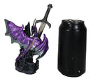 Purple Knight Dragon With Castle Tower And Gothic Sword Letter Opener Figurine