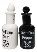 Magic Potion Bottles Purifying Salt And Banishing Pepper Ceramic Shakers Set