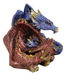 Metallic Iridescent Red and Blue Dragon Family Sleeping Peacefully Figurine