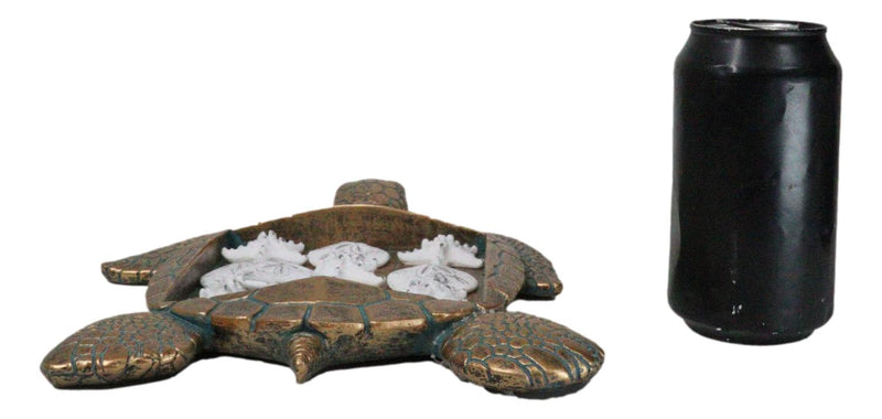 Marine Coastal Faux Bronze Sea Turtle Sand Dollars Starfishes Tic Tac Toe Set