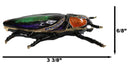 Green Wood Beetle Bug Enameled Pewter Austrian Crystals Trinket Jewelry Box