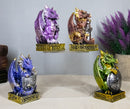 Set of 4 Fantasy Metallic Colorful Miniature Alchemy Battle Dragons Figurines