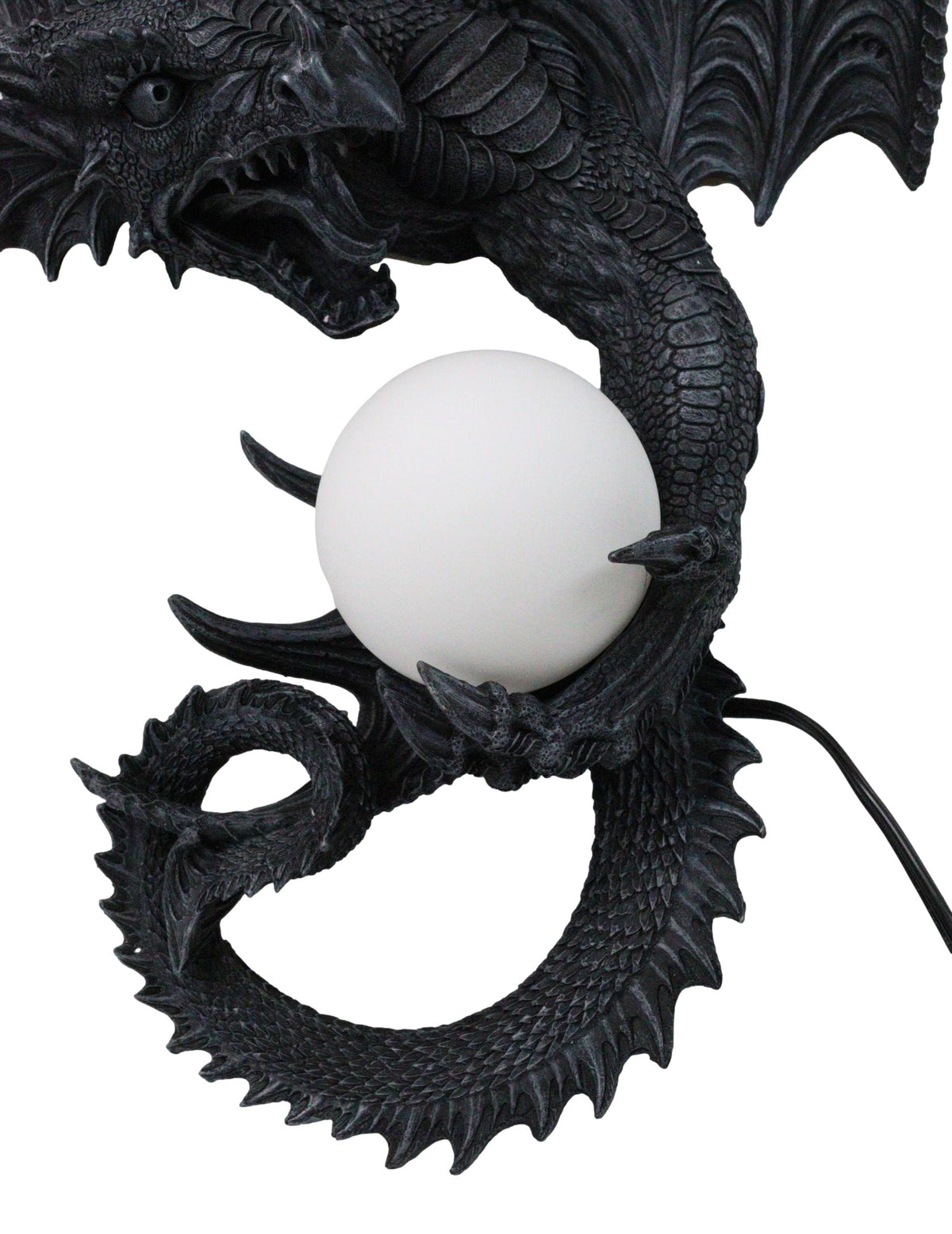 Ebros Gift Gothic Slithering Aetherflare Dragon Wall Orb Lamp with Claw Accent
