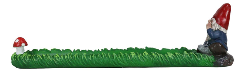 Gnaughty Pot High Smoking Gnome Toadstool Mushrooms Greens Incense Burner Holder