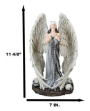 Captive Spirits Blindfolded Standing Angel Tied In Chains By Skulls Figurine