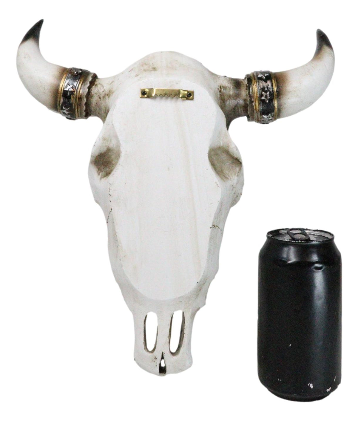 Western Patriotic USA Flag Helmet Rifle Soldier Memorial Cow Skull Wall Decor - Ebros Gift