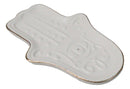 Wicca Mystical White Hamsa Palm with Evil Eye Hand Incense Stick Holder Dish