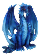 Ancient Guardian Blue Water Elemental and Ice Frozen Azure Dragon Figurine