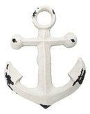 Set Of 6 Distressed White Marine Sailor Ship Anchor Cabinet Door Pull Knobs