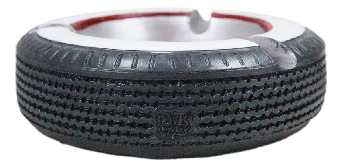 Novelty American Classic Whitewall Wheel Tire Cigarette Ashtray Resin Figurine