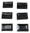 Pack Of 6 Ridged Matte Black Melamine Rectangular Condiment Sauce Dish 2oz