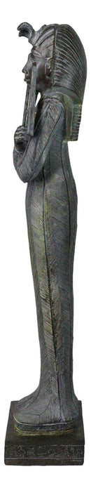 Ancient Egyptian Pharaoh Sarcophagus Mummy With Crook and Flail Figurine 16"H