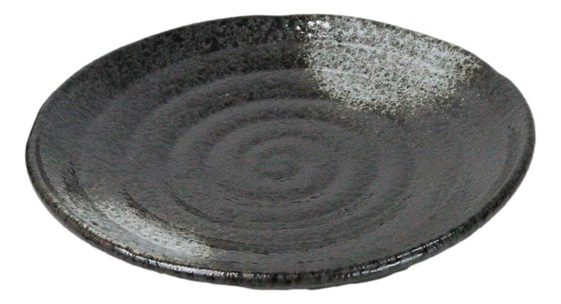 Pack Of 5 Ceramic Charcoal Grey Tone Hakumu Porcelain Round Dinner Plates 8.75"D