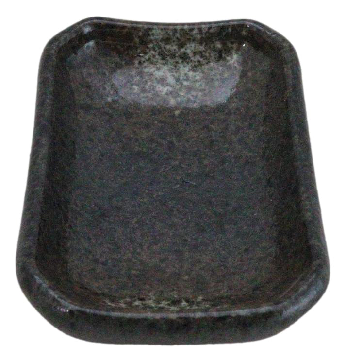 Pack Of 6 Ceramic Grey Hakumu Soy Sauce Oil Condiment Rectangular Dishes 2oz