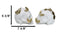 Metamorphosis Golden Butterflies On White Skull Halves Figurine Bookends Set