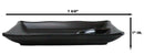 Pack Of 6 Ridged Matte Black Melamine 2 Partitions Rectangular Sushi Plates