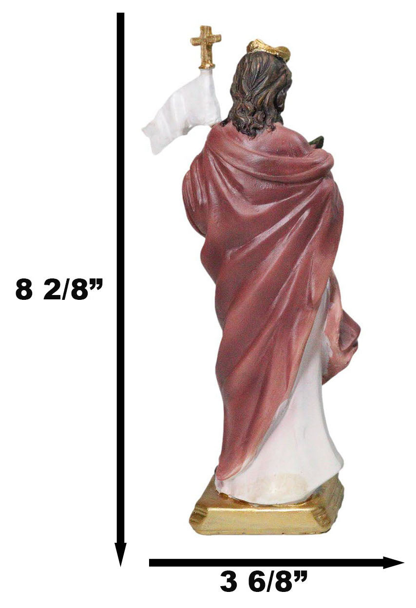 Martyr Saint Ursula Holding Cross Staff Figurine 8.25" H Patroness of Cologne