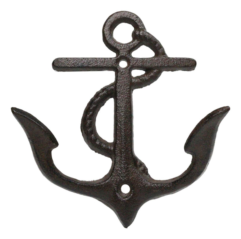 Set Of 2 Cast Iron Rustic Marine Sea Sailor Ship Anchor Double Wall Coat Hooks
