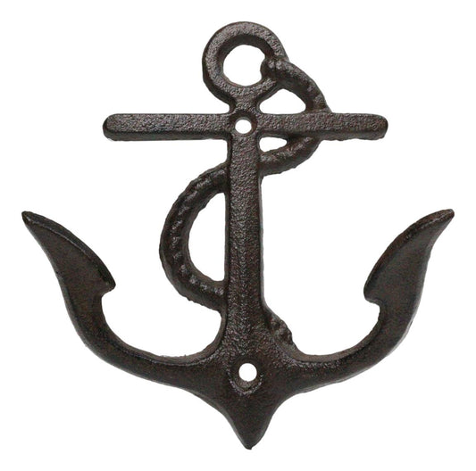 Set Of 4 Cast Iron Rustic Marine Sea Sailor Ship Anchor Double Wall Coat Hooks