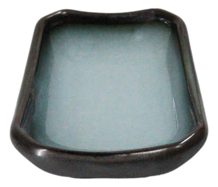 Set Of 6 Seikai Blue Sky & Black Rectangle Porcelain Condiment Sauce Dishes 2oz
