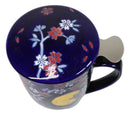 Blue Moon Fuji Mountain 15oz Porcelain Tea Mug With Lid Stainless Steel Infuser