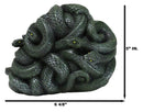 Aztec Quetzalcoatl Green Slithering Snake Serpents Cranium Skull Figurine