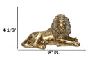 Faux Brass Gold African Safari In Regal Pose Lion King of The Jungle Figurine
