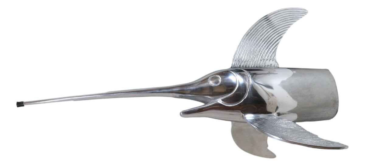 Large Nautical Marine Coastal Polished Aluminum Swordfish Wall Head Decor Plaque
