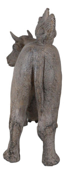 Rustic Vintage Farmhouse Chickens Hens Marching On Holstein Cow Back Figurine