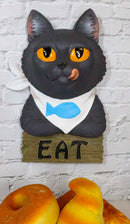 Whimsical Crazy For Cats Feline Kitty Grey Cat Eat Door Or Wall Hanging Sign