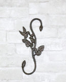 Pack of 2 Cast Iron Whimsical Hummingbird By Vine Planter Holder Wall Hook 11"H
