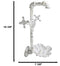 Cast Iron Antiqued White Spigot Faucet Bird On Flower Wall Bird Feeder Bath 16"H