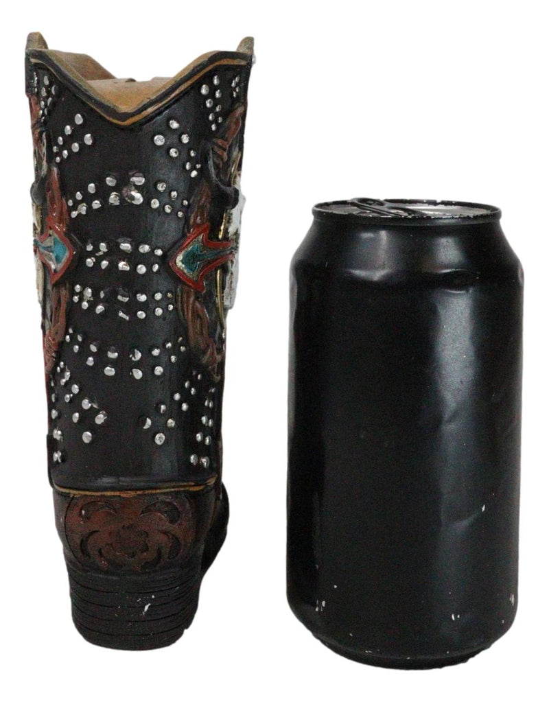 Western Texas Longhorn Skull Barbed Wires And Arrow Cross Cowboy Boot Money Bank