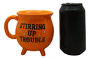 Wicca Magic Orange Stirring Up Trouble Cauldron Ceramic Mug With Handle 16oz