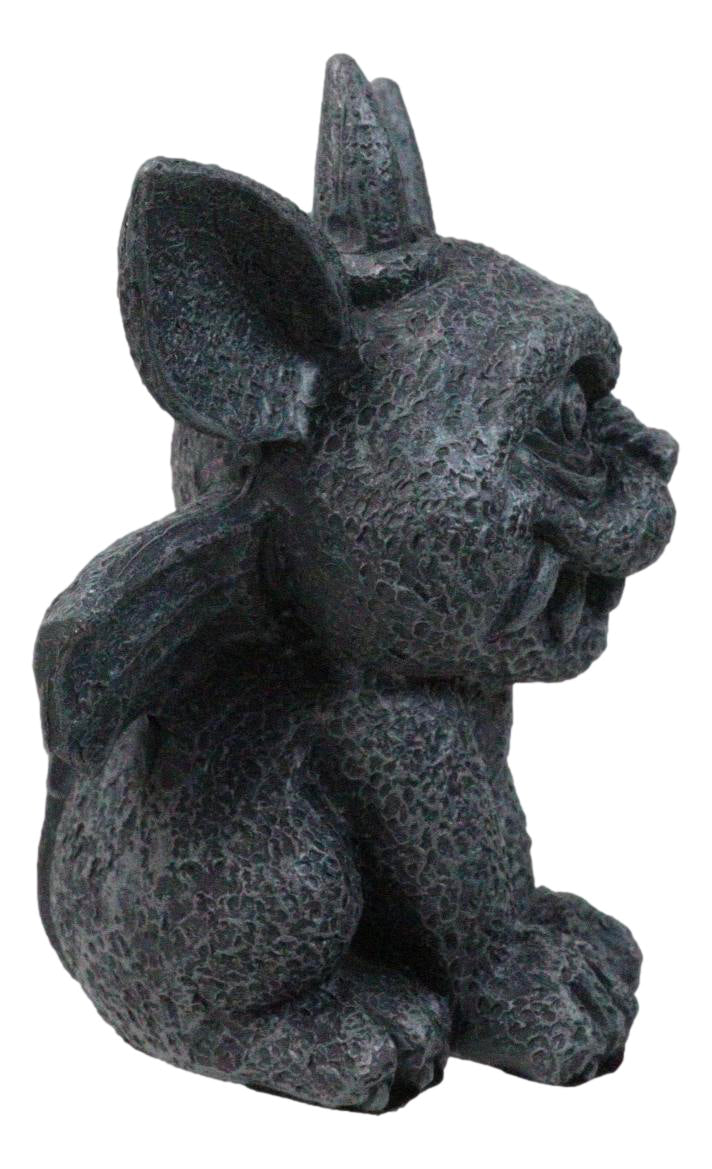 Gothic Horned Bat Cat Gargoyle Bast Figurine 4.5" H Mythical Fantasy Talisman