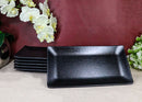 Pack Of 6 Black Silk Melamine Rectangular Sushi Entree Serving Platters 12" L