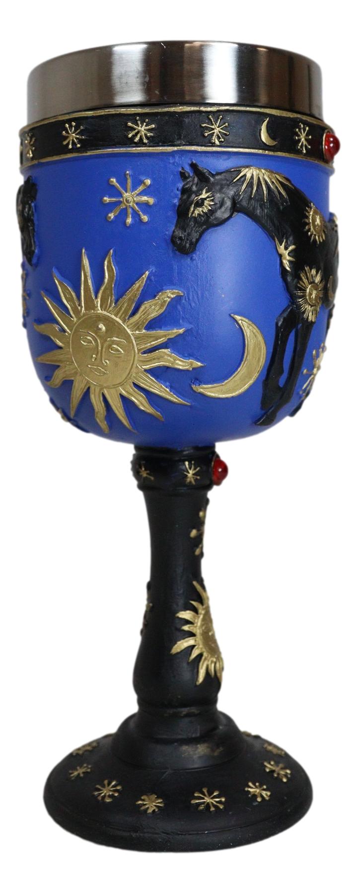 Trail Of Painted Ponies Sky Of Enchantment Celestials Sun Moon Horse Wine Goblet
