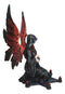 Hooded Cloak Dark Angel On Pentagram Ritual Floor Holding Crystal Ball Figurine