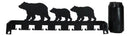 Rustic Western Black Bear Family Multi Pegs Metal Wall Key Hooks Decor Plaque