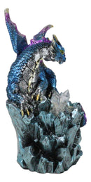 Blue Ocean Atlantis Dragon Perching On Crystal Rock Cavern Small Figurine