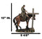 Western Cowboy in Solemn Prayer On Horse By Faded Cross And Cactus Figurine
