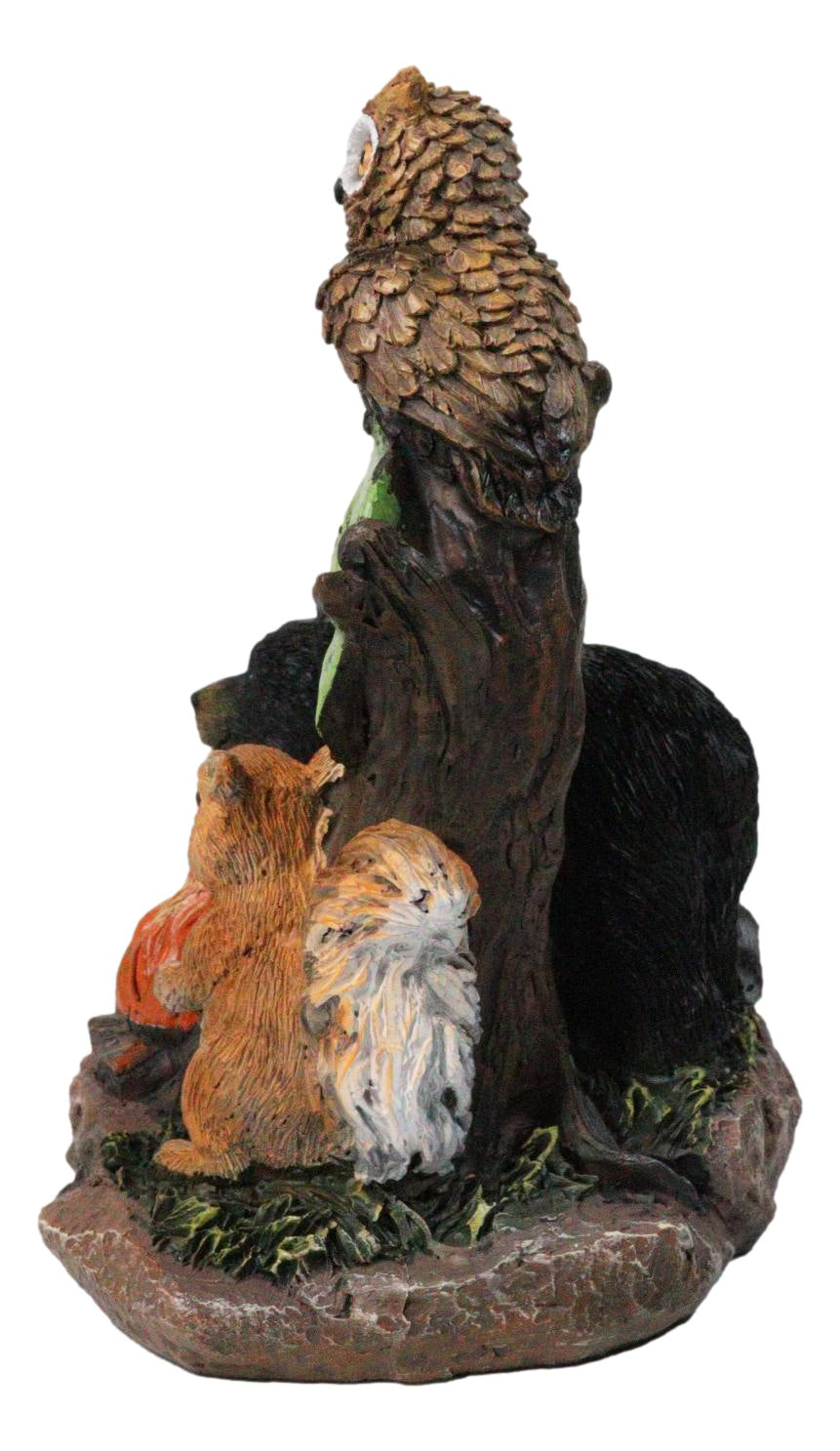 Cabin Companion Bear, Raccoon, Squirrel & Owl Friends Forest Campfire Figurine