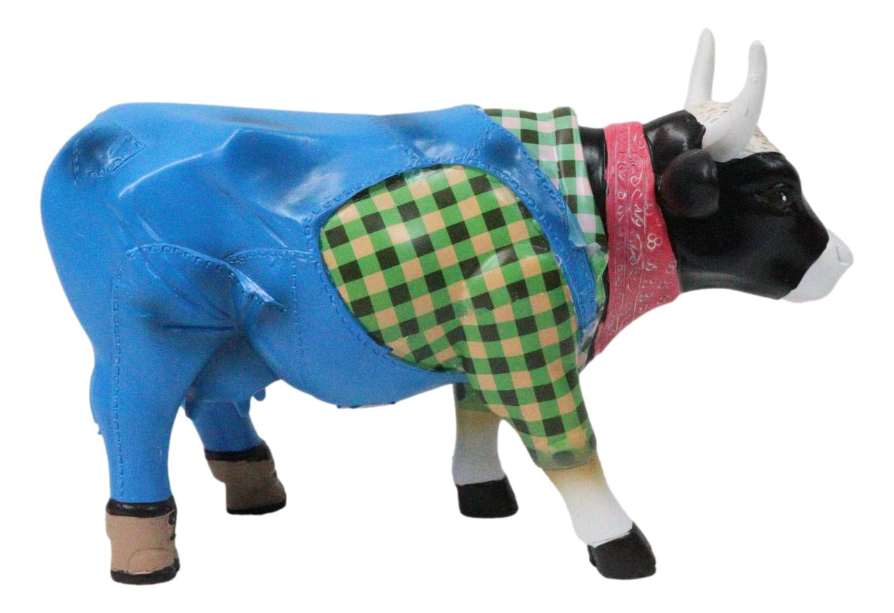 Cow Parade Western Country Farmer Cow In Bib Overalls Collector's